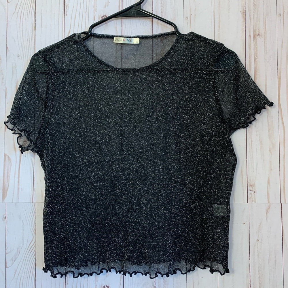 Sheer Glittery crop top